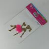 Topo de bolo Boneca com saia Acrilico Esp Dourado 2mm 10x12cm - Image 2