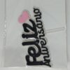 Topo de bolo Feliz Aniversário em EVA Branco, Preto e Rosa 15cm x 11cm