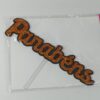 Topo de bolo Parabéns em EVA Preto e Laranja 20cm x 10cm