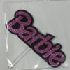 Topo de bolo nome Barbie em EVA Preto e Pink Glitter 15cm x 13cm