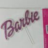 Topo de bolo Barbie em EVA Branco e Pink Glitter 15cm x 13cm
