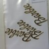 3 Unidades Aplique Nome Barbie mod2 Acrilico Dourado 2mm - 6cm x 2cm