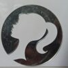 Aplique Boneca em Acrilico 2mm Espelhado Prata 10cm x 10cm